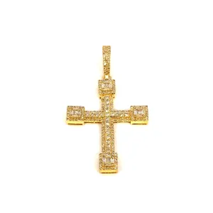14K Bold Cross Diamond Pendant