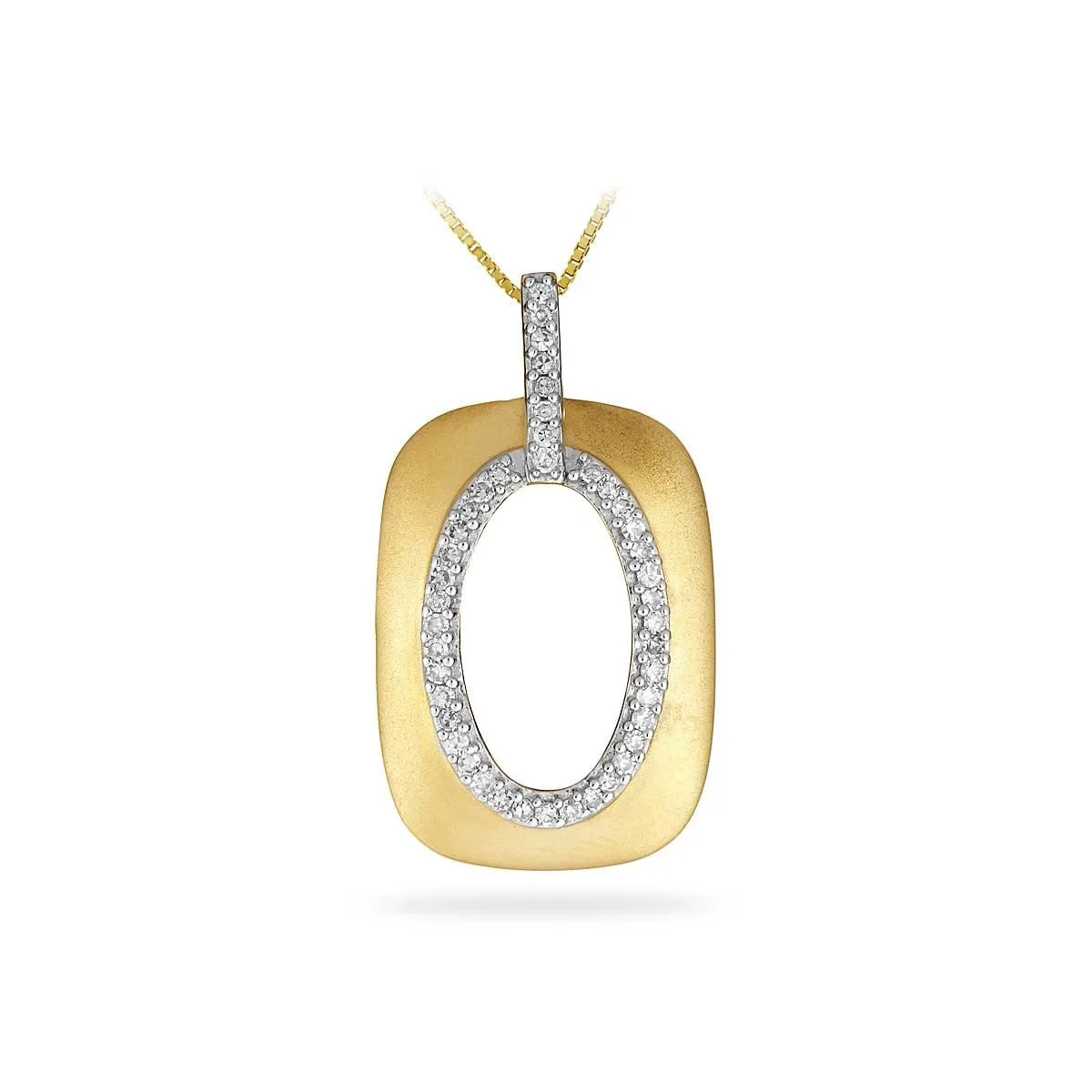 14K Yellow Gold (0.17ct) Contemporary Diamond Pendant