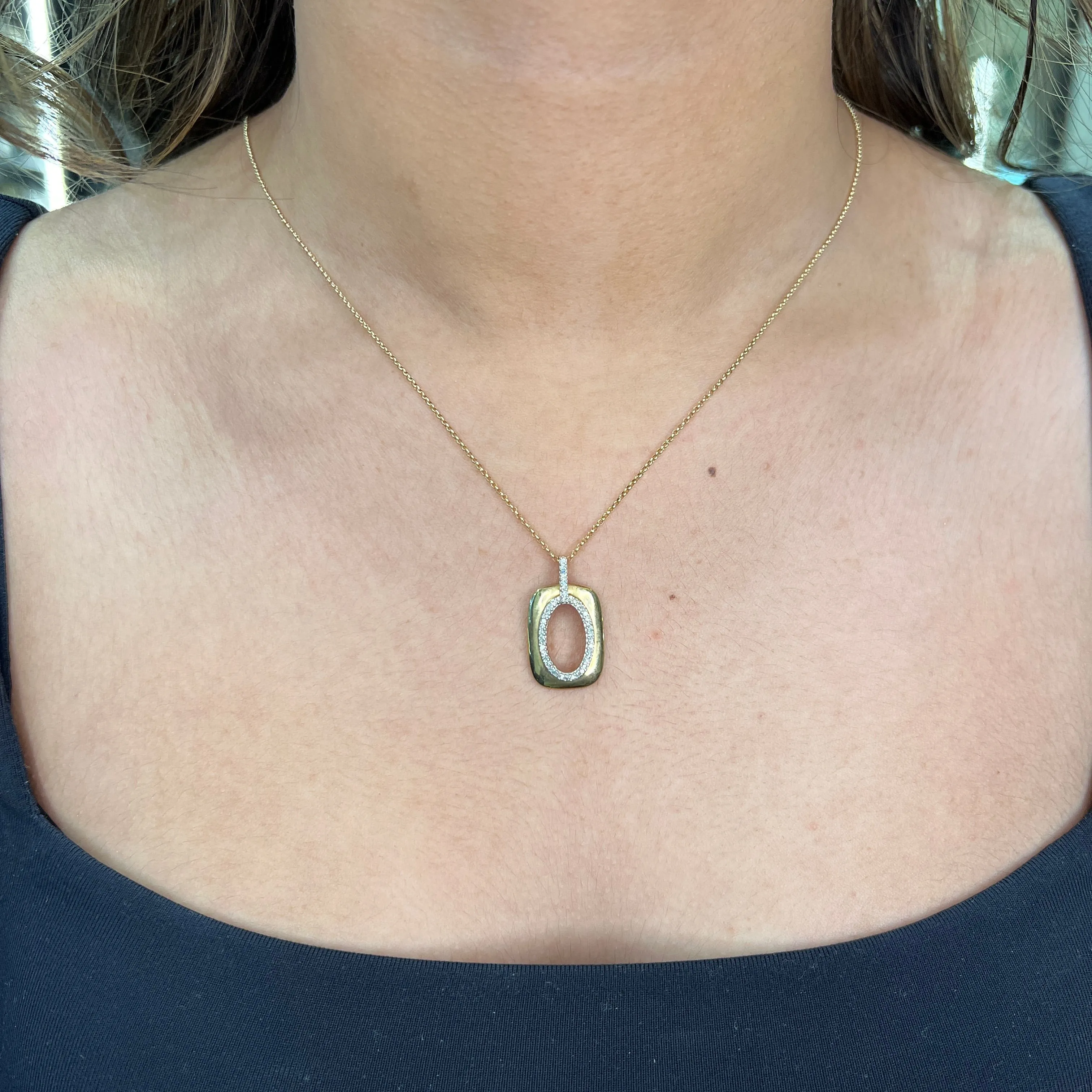 14K Yellow Gold (0.17ct) Contemporary Diamond Pendant