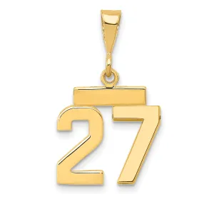 14k yellow gold small polished number 27 charm