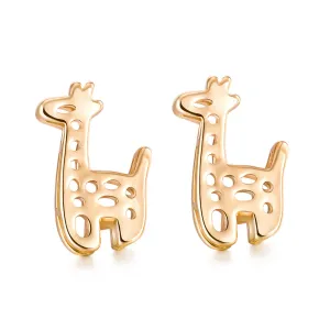 18K Gold-Plated Open Giraffe Stud Earrings