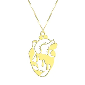 18K Gold-Plated Openwork Heart Pendant Necklace