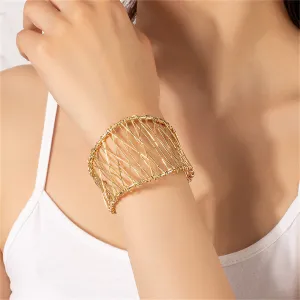 18K Gold-Plated Web Cuff