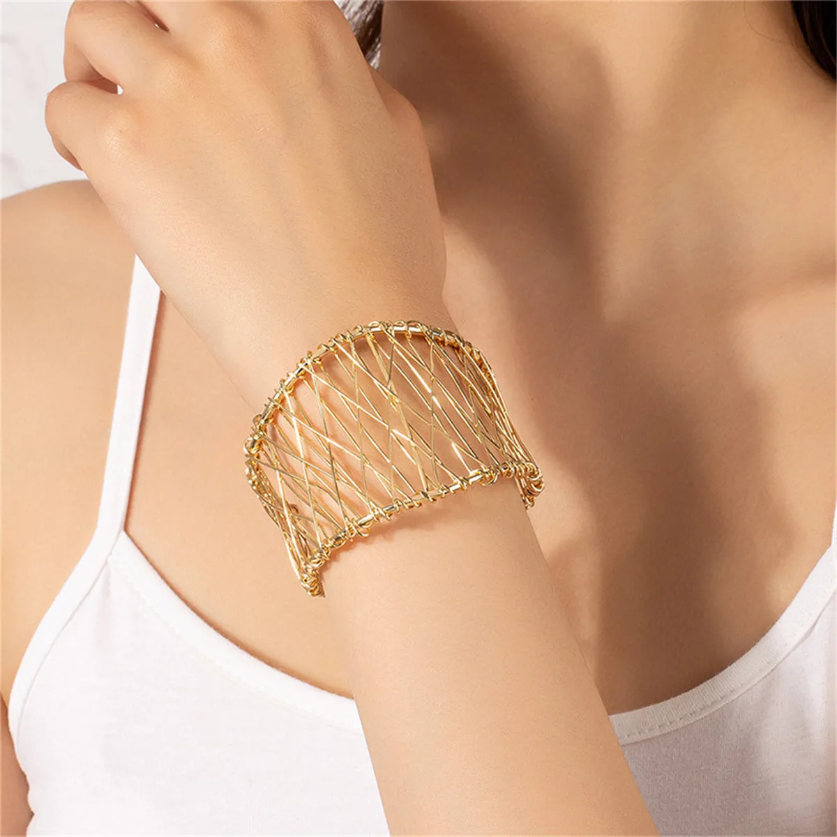 18K Gold-Plated Web Cuff