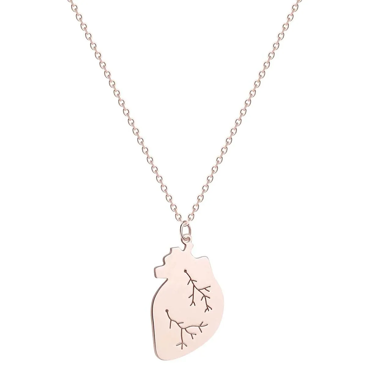18K Rose Gold-Plated Heart Pendant Necklace