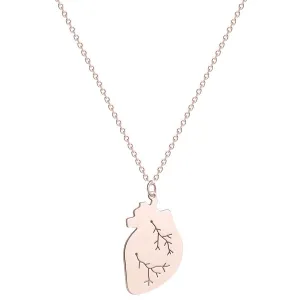 18K Rose Gold-Plated Heart Pendant Necklace