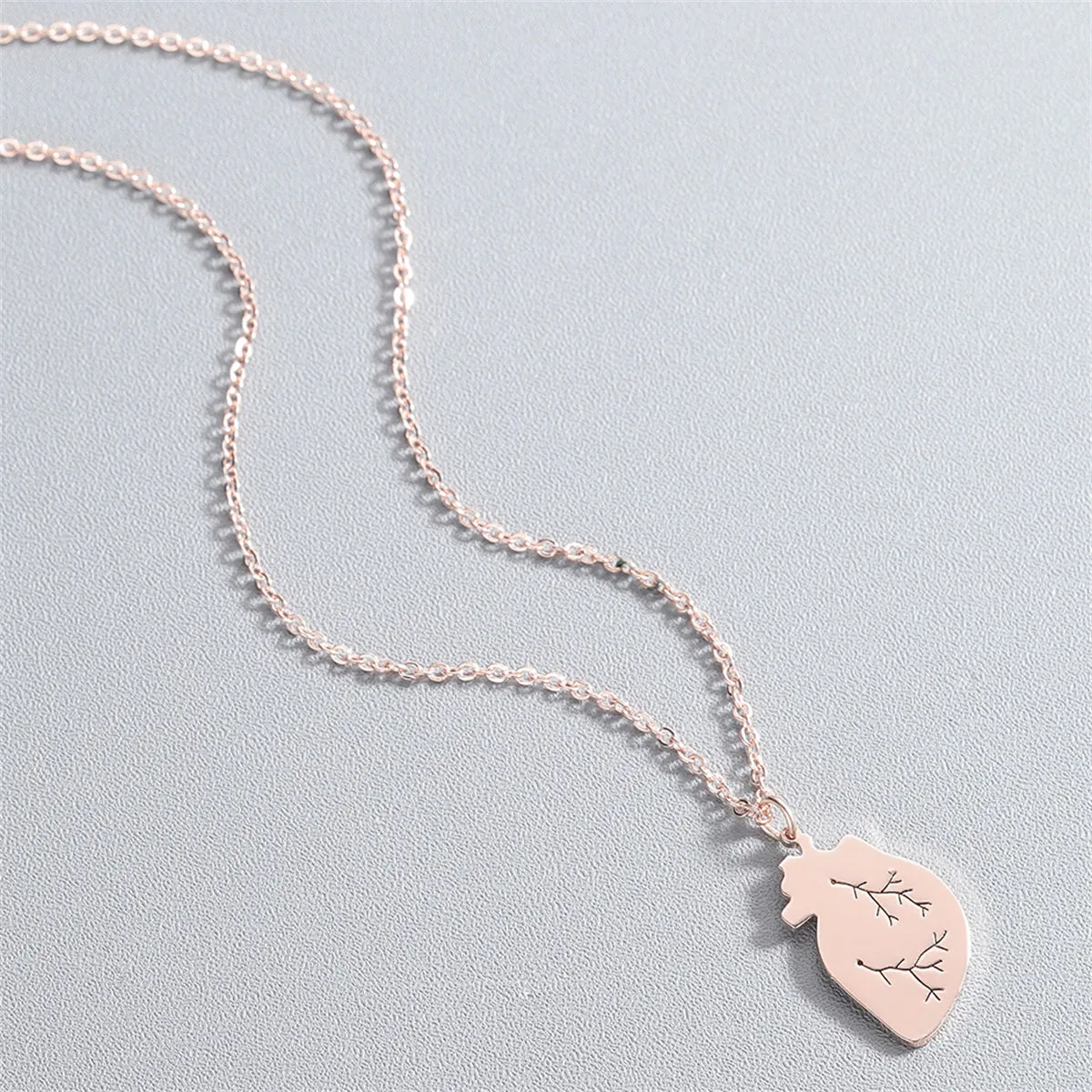 18K Rose Gold-Plated Heart Pendant Necklace