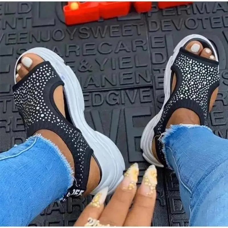 2021 Elegant Women Sandals Comfort Summer Stretch Fabric Durable Material Modern Design For Womens