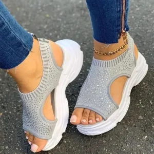 2021 Elegant Women Sandals Comfort Summer Stretch Fabric Durable Material Modern Design For Womens