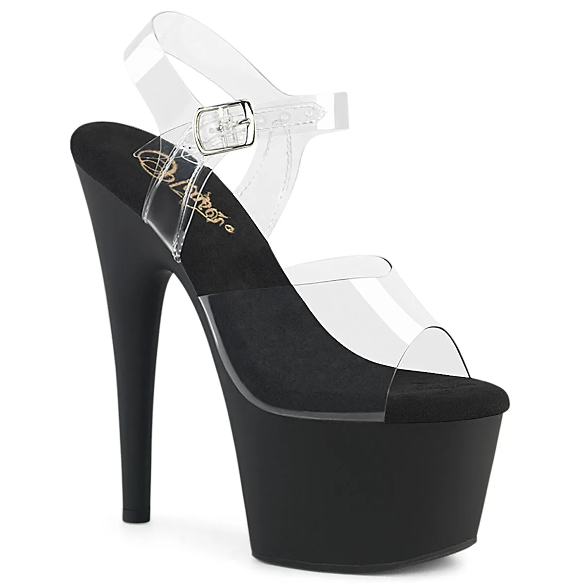 7 Inch Heel ADORE-708 Clear Black Matte
