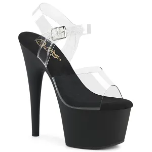 7 Inch Heel ADORE-708 Clear Black Matte
