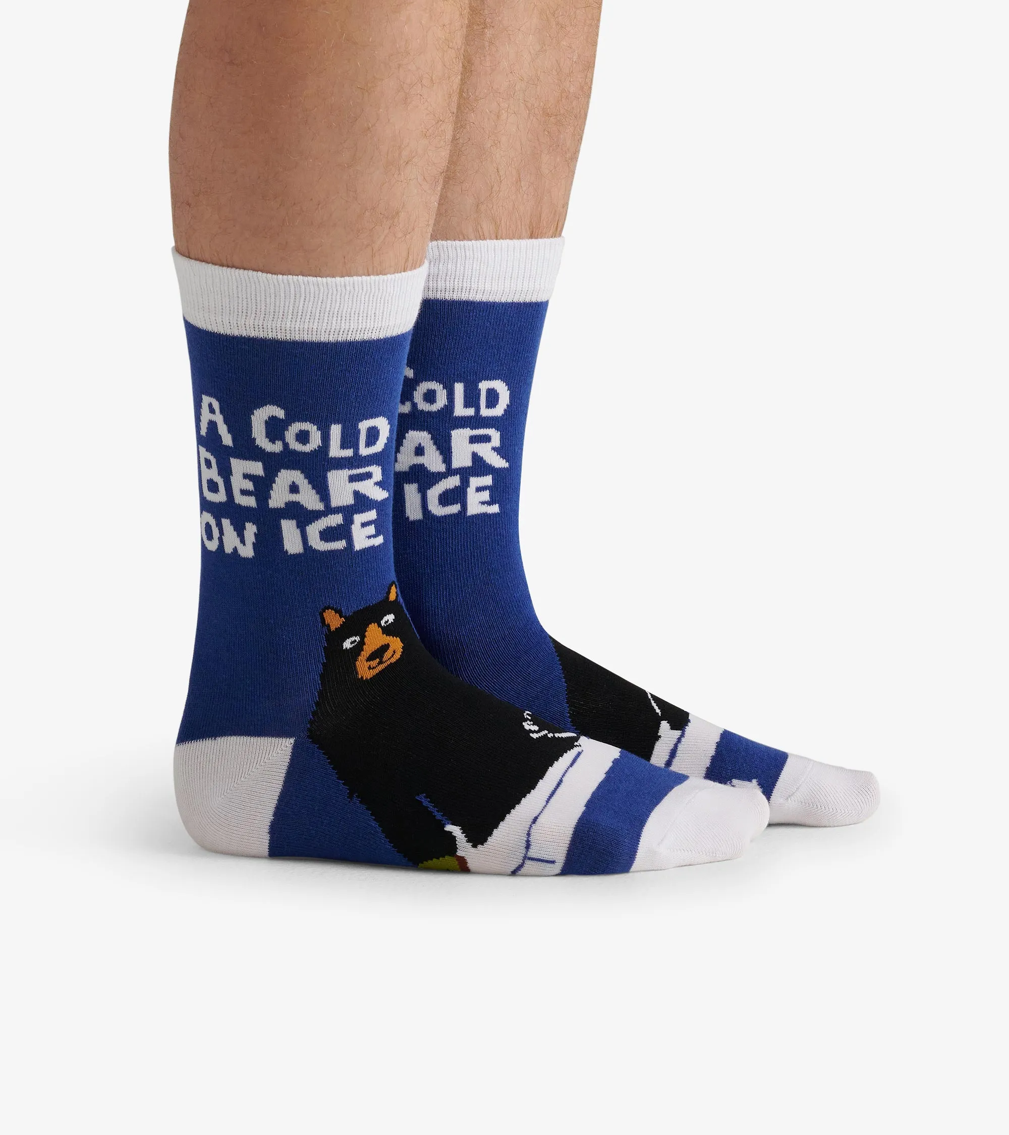 A Cold Bear on Ice Men's Crew Socks