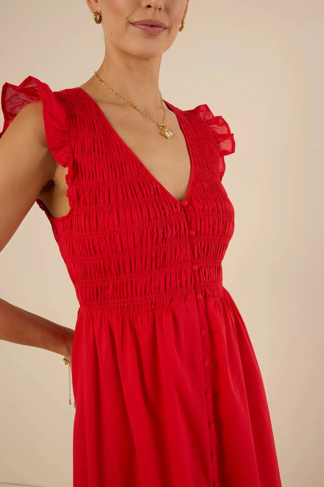Allyn Dress- Red