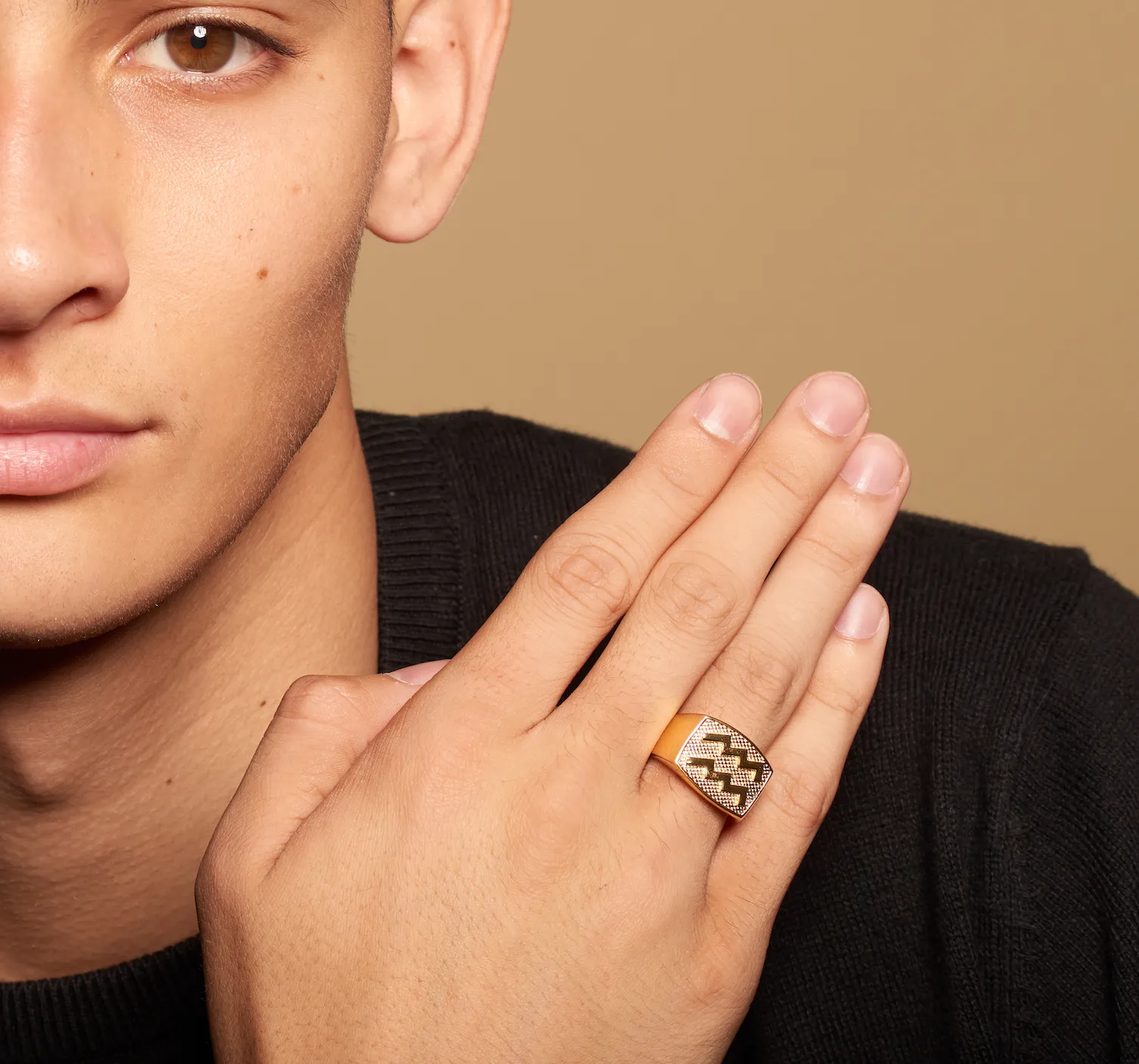 Aquarius Gold&Bold mens ring