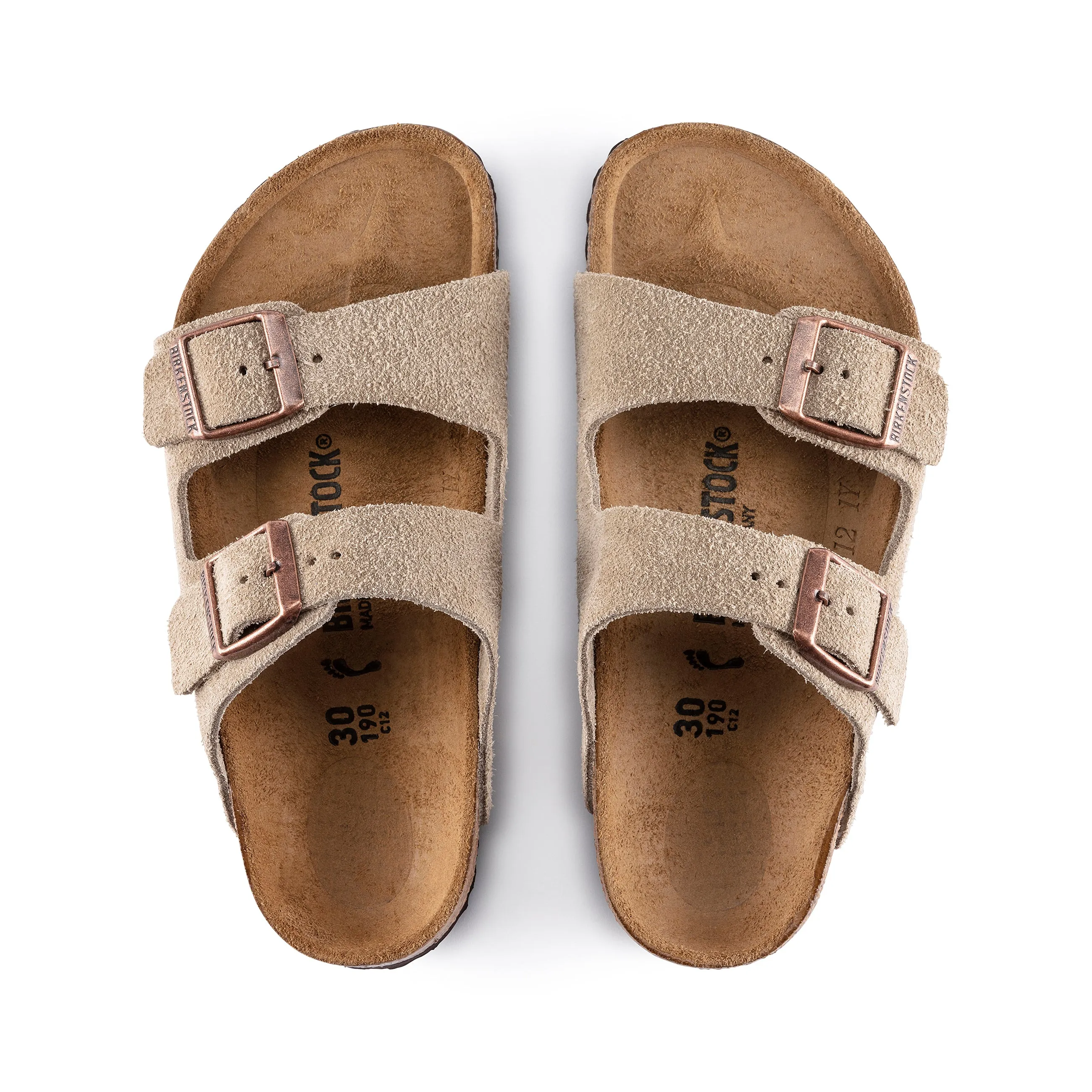 Arizona Kids Taupe Suede Leather