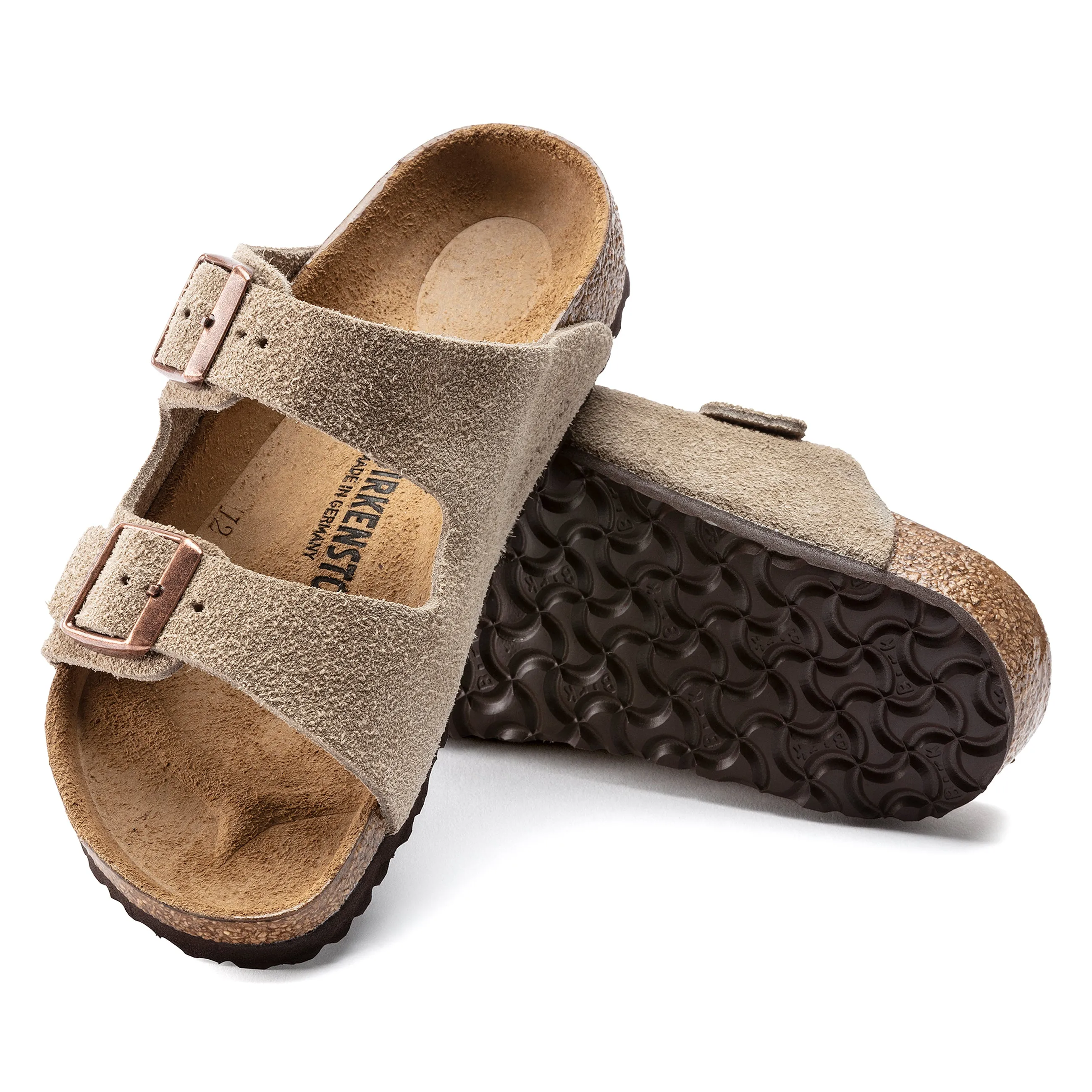 Arizona Kids Taupe Suede Leather