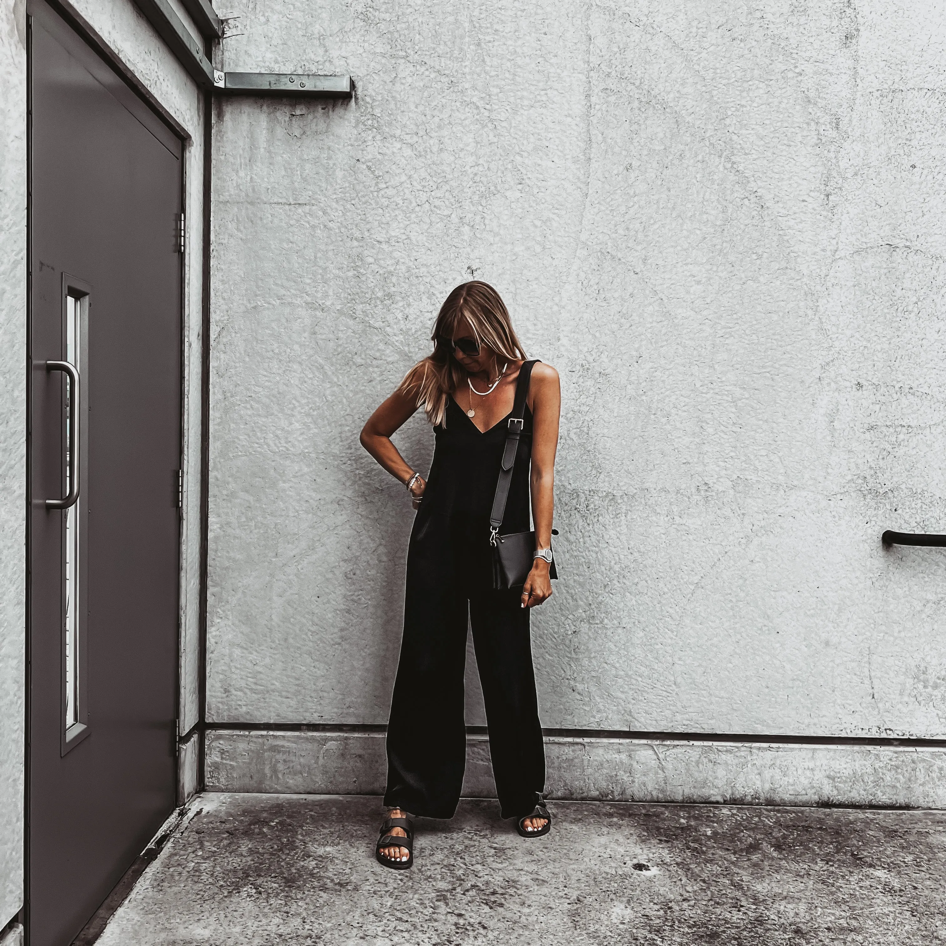 Athena satin BLACK jumpsuit