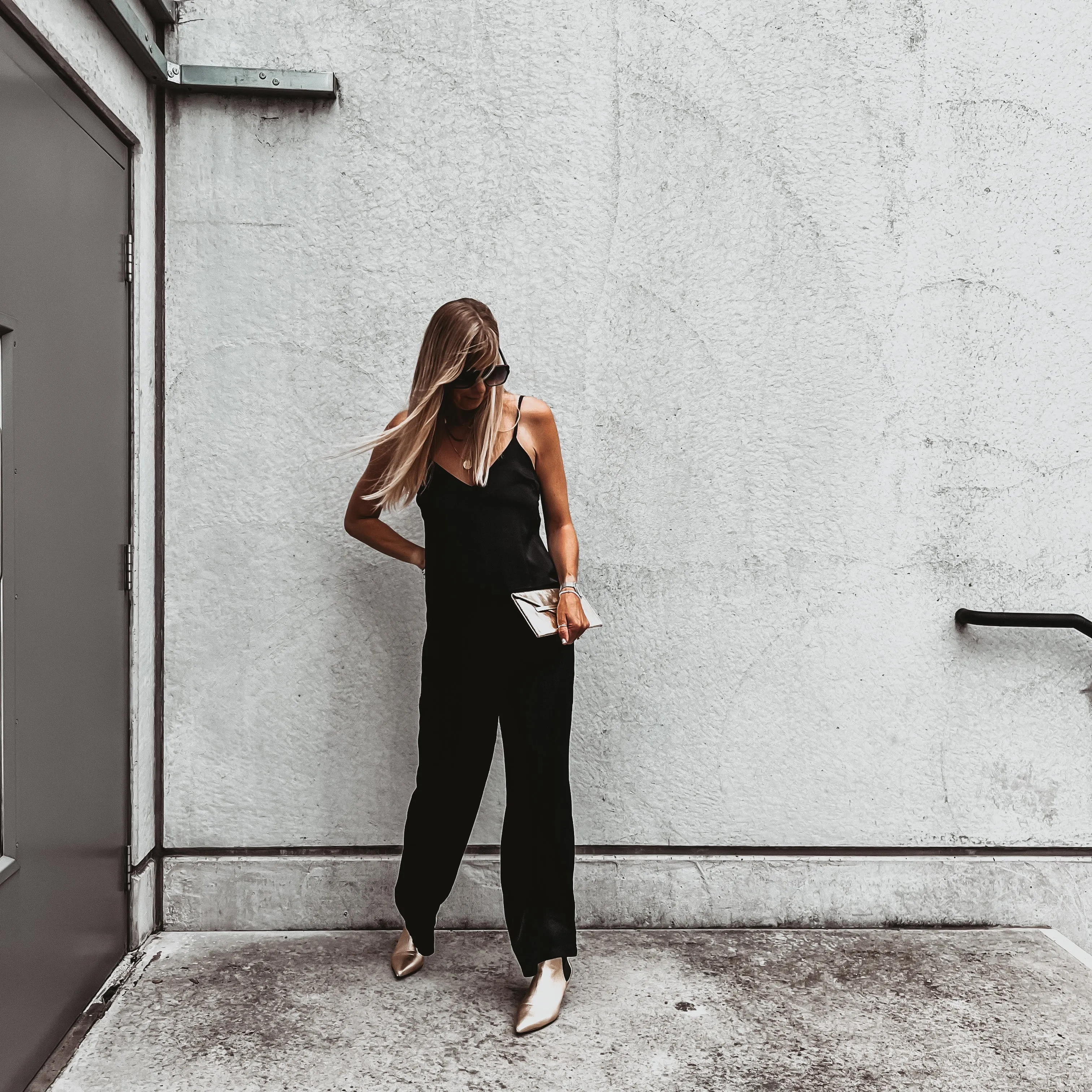 Athena satin BLACK jumpsuit