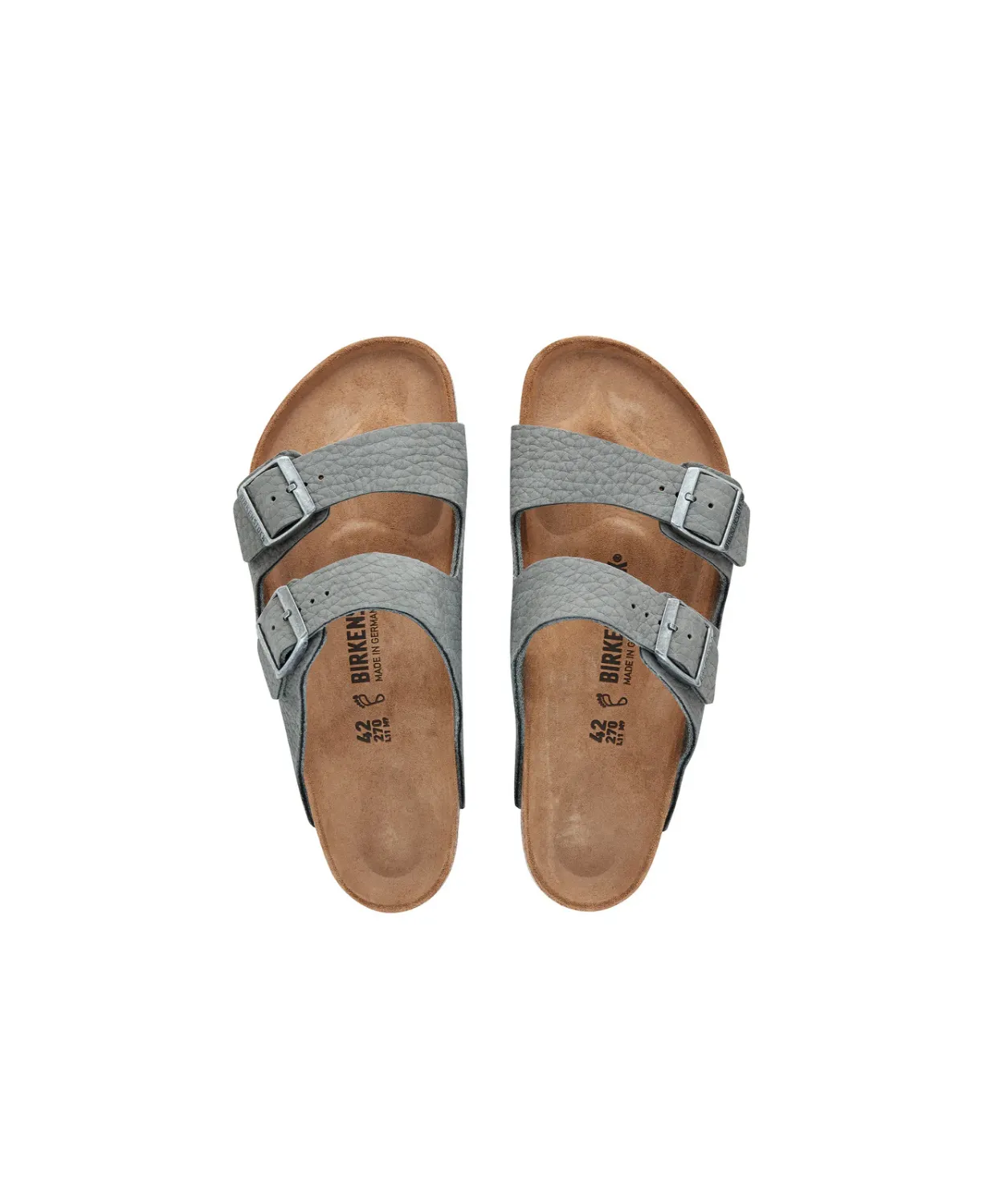 Birkenstock Arizona Nubuck Leather Desert Buck Whale Grey Sandals