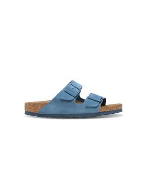 Birkenstock Arizona Suede Leather Elemental Blue Soft Footbed Sandals