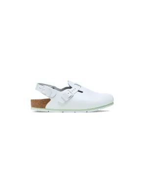Birkenstock Tokio Pro PU Coated/Leather White Clogs