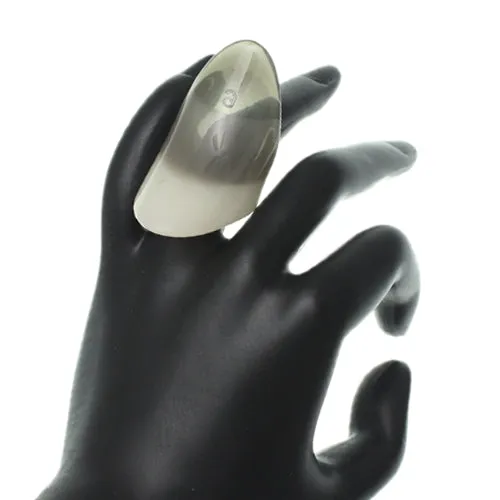 Black Long Arch Glossy Ring