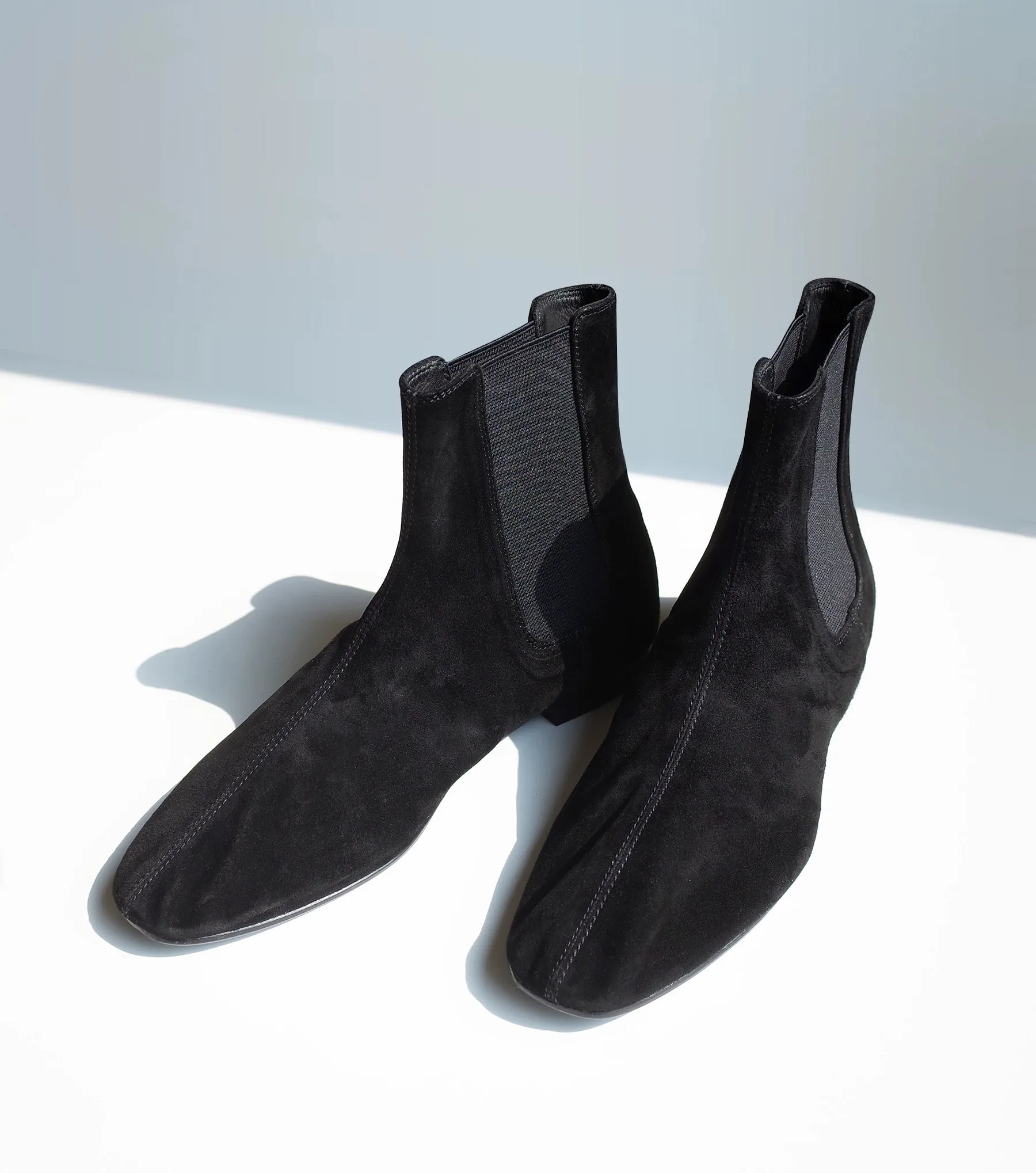 Black Suede Chelsea Boots