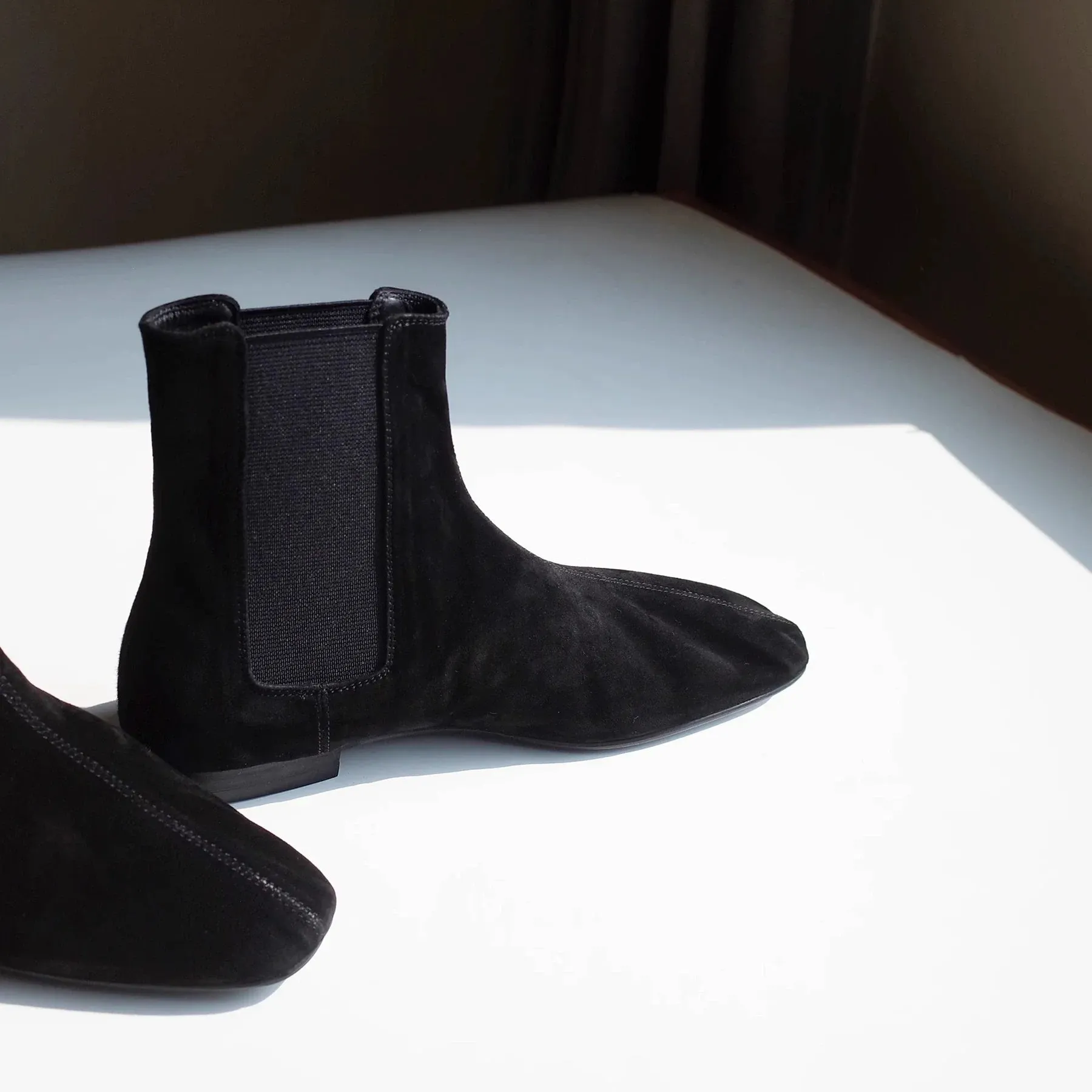 Black Suede Chelsea Boots