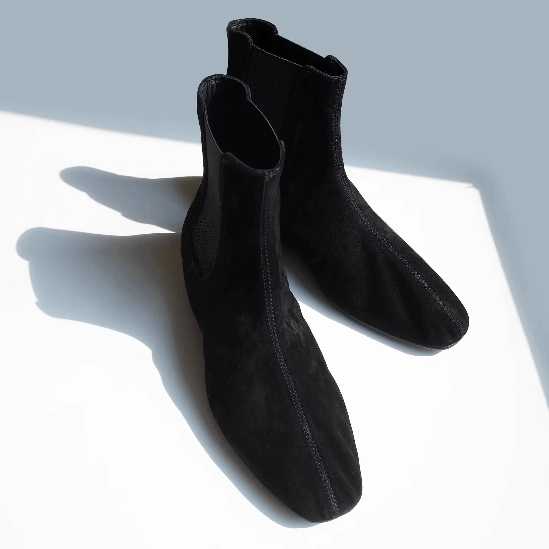 Black Suede Chelsea Boots