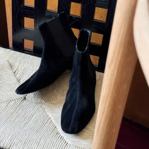 Black Suede Chelsea Boots