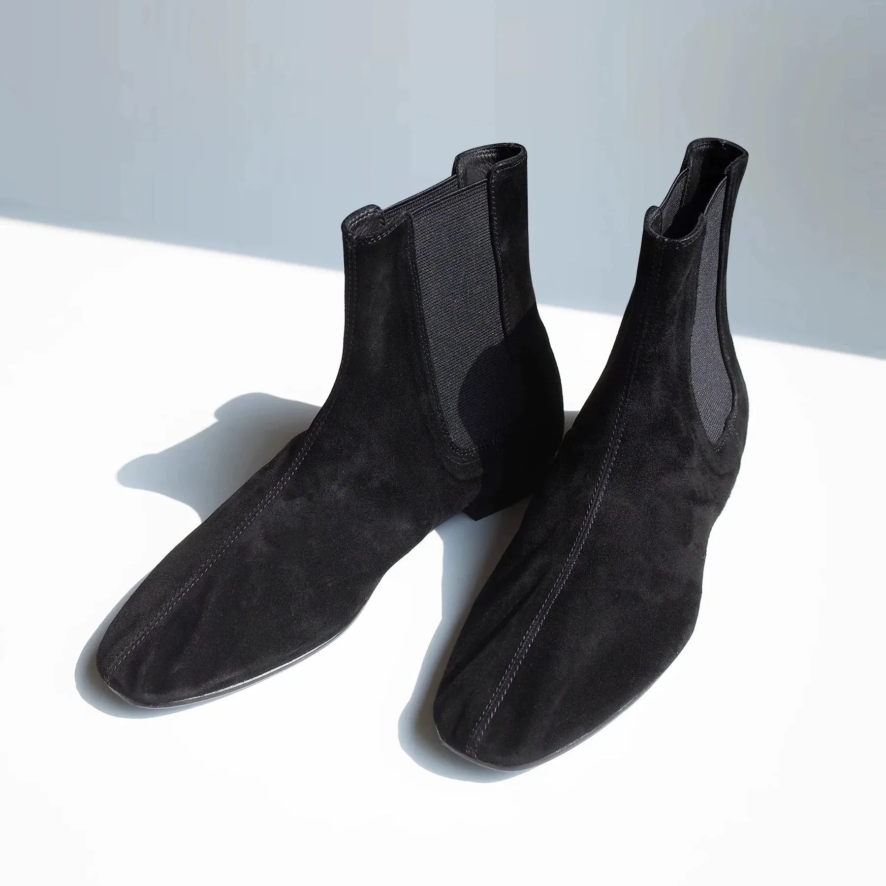 Black Suede Chelsea Boots