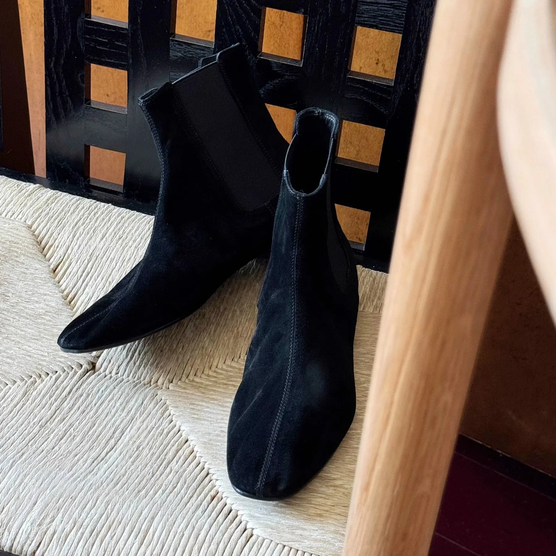 Black Suede Chelsea Boots