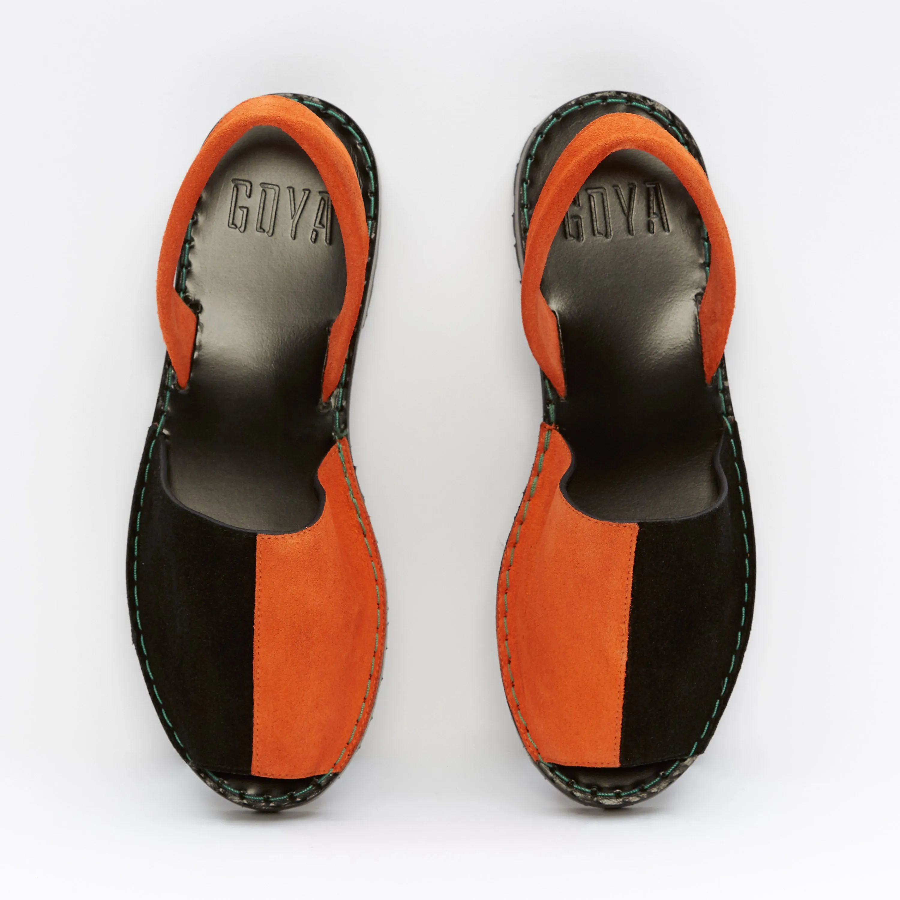 Black/Orange Bi-Colour Suede GOYA Slide