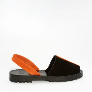 Black/Orange Bi-Colour Suede GOYA Slide