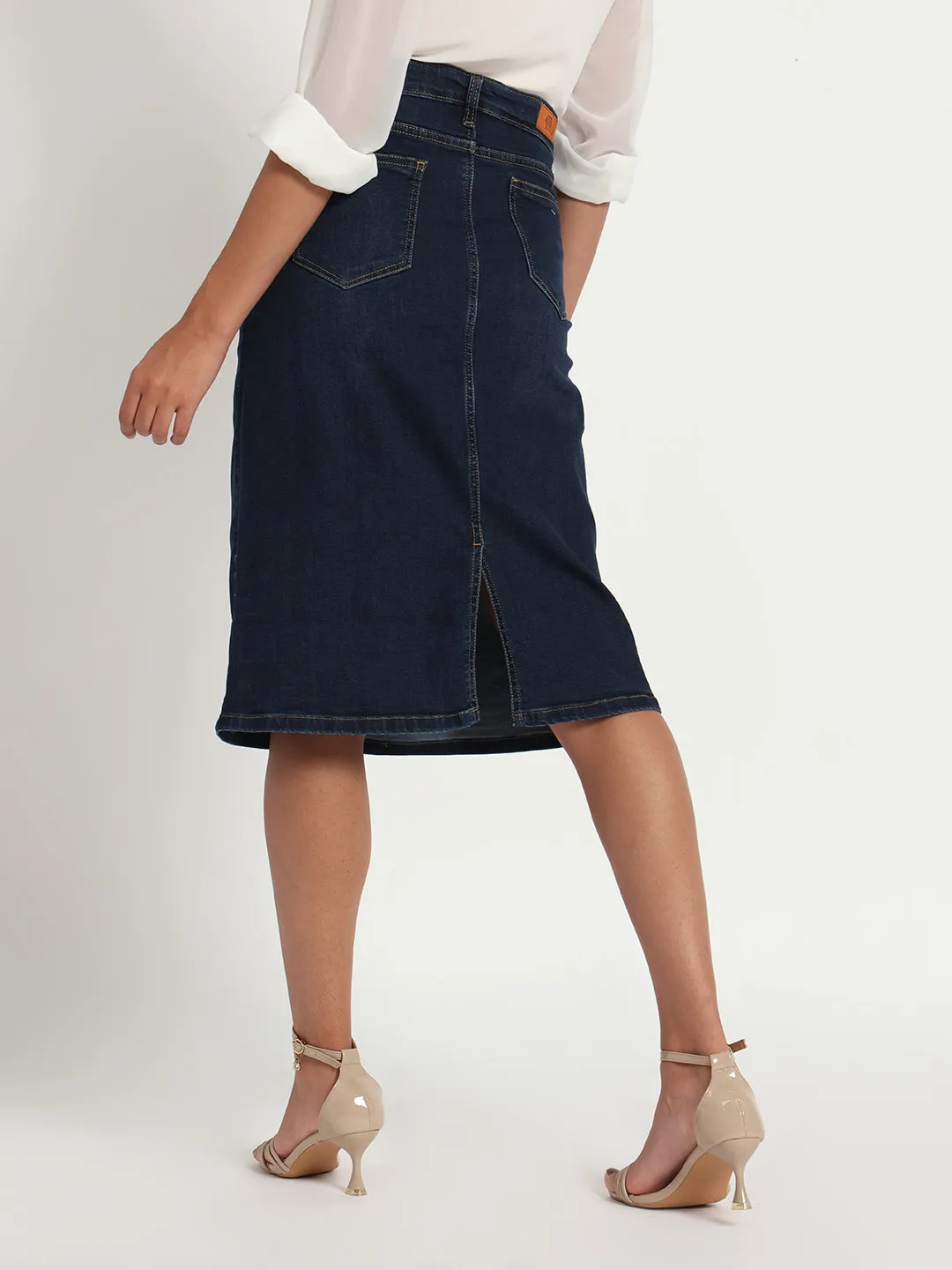 Bloom with Grace Hand-Painted Denim Skirt