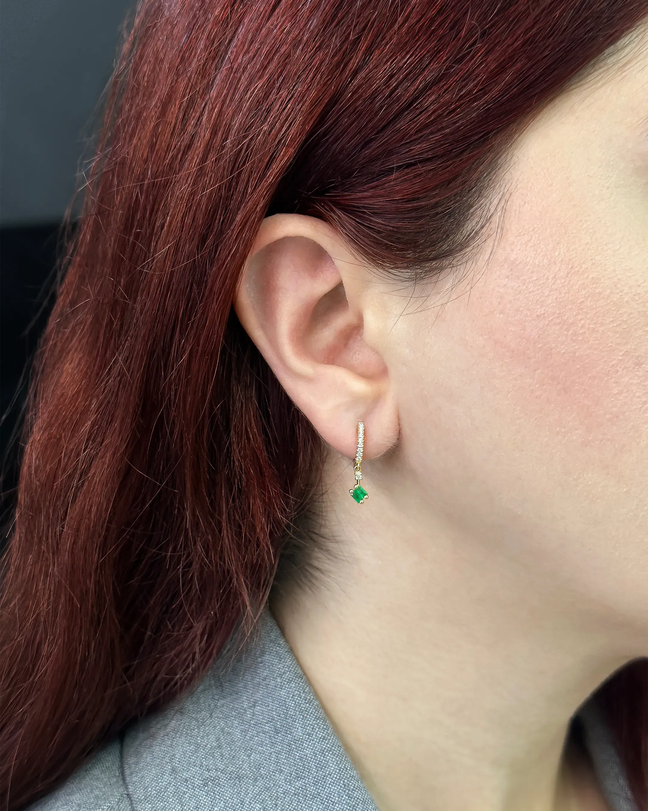 Bold Emerald Huggie Drops