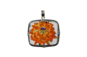 Bold orange rectangle pendant