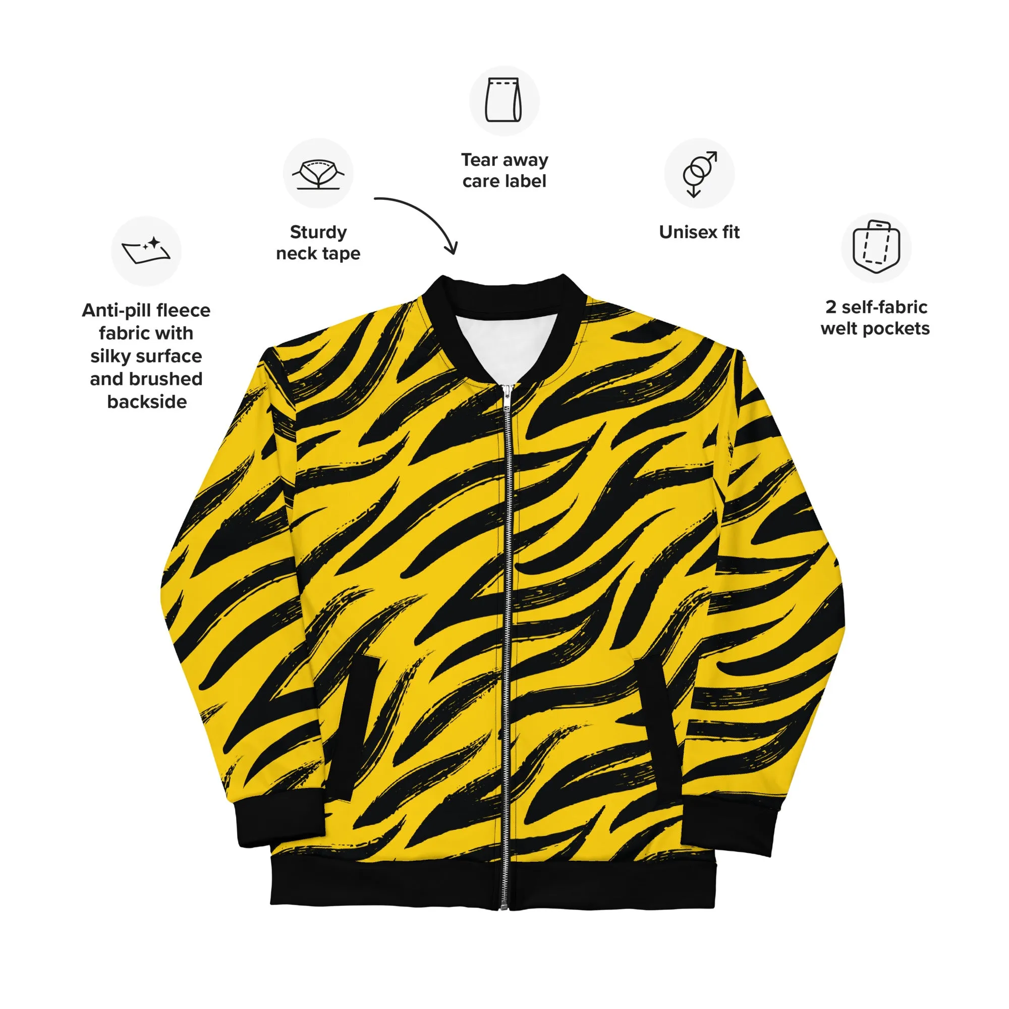 Bold Tiger Stripes Bomber Jacket