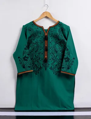 Cambric Embroidered Kurti - Blaze - T20-009-Turquoise