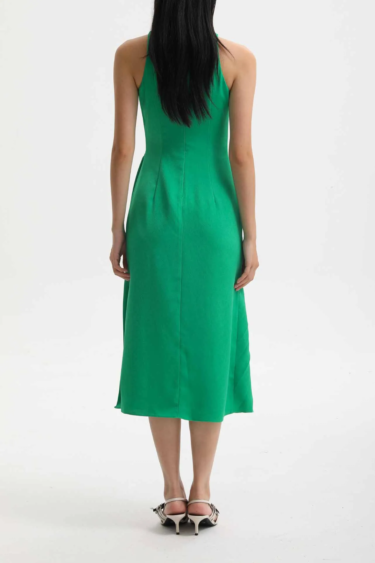 CHEONGSAM DRESS WITH PLEATS SKIRT