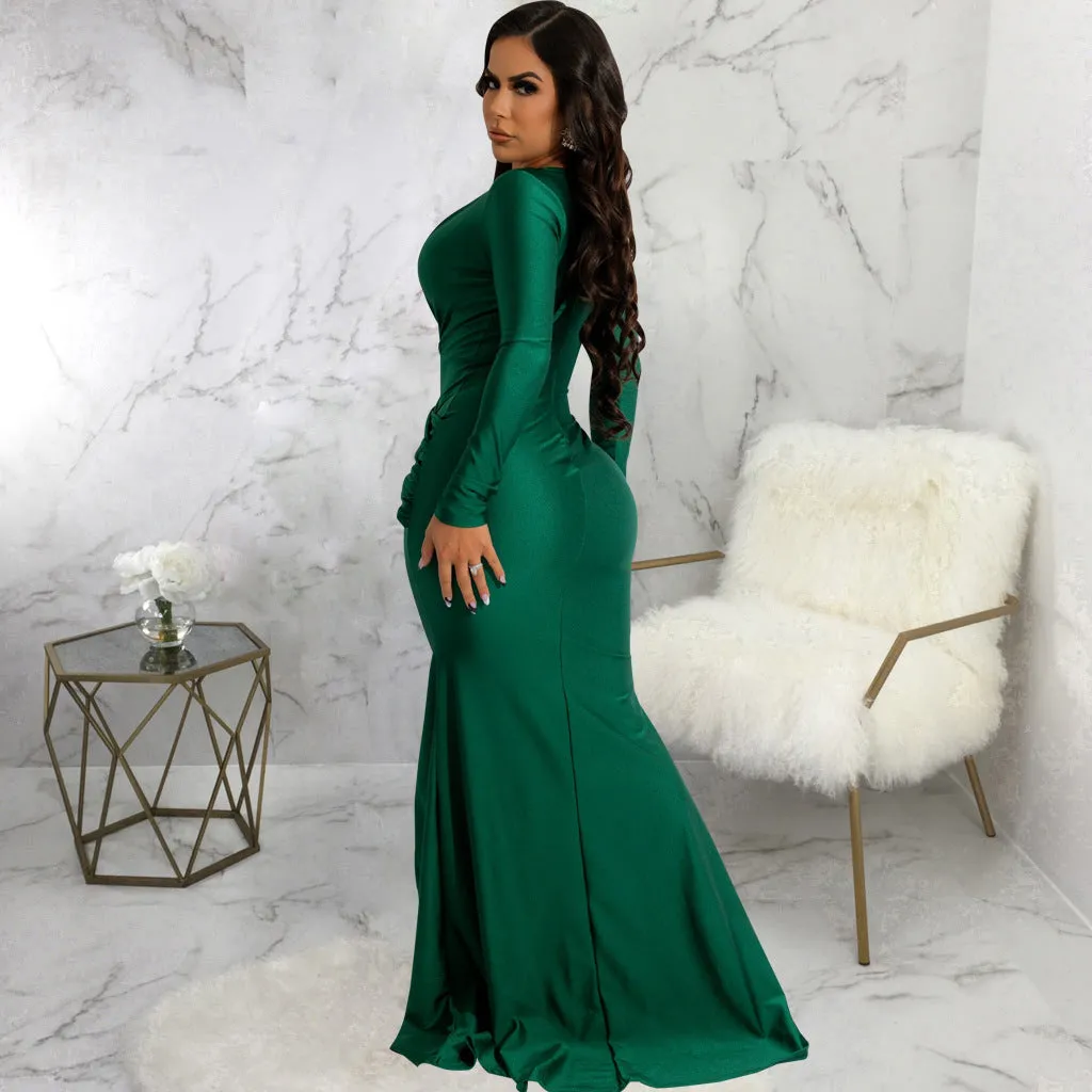 Chic Irregular Wrinkled Dress for Bold Nightclub Style