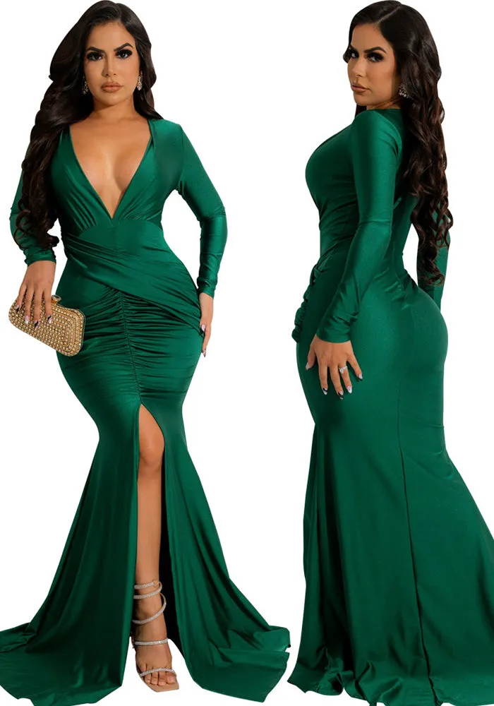 Chic Irregular Wrinkled Dress for Bold Nightclub Style