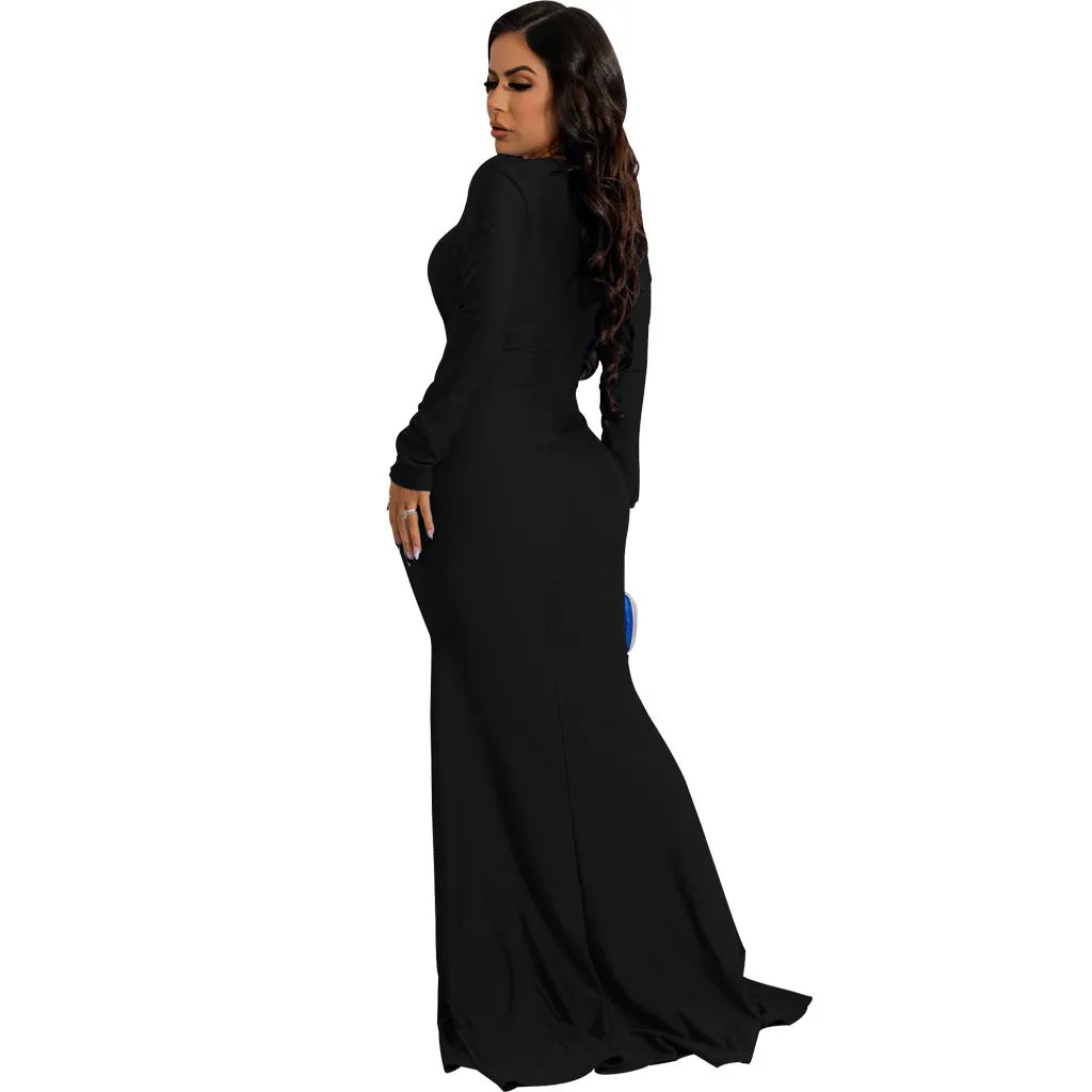 Chic Irregular Wrinkled Dress for Bold Nightclub Style