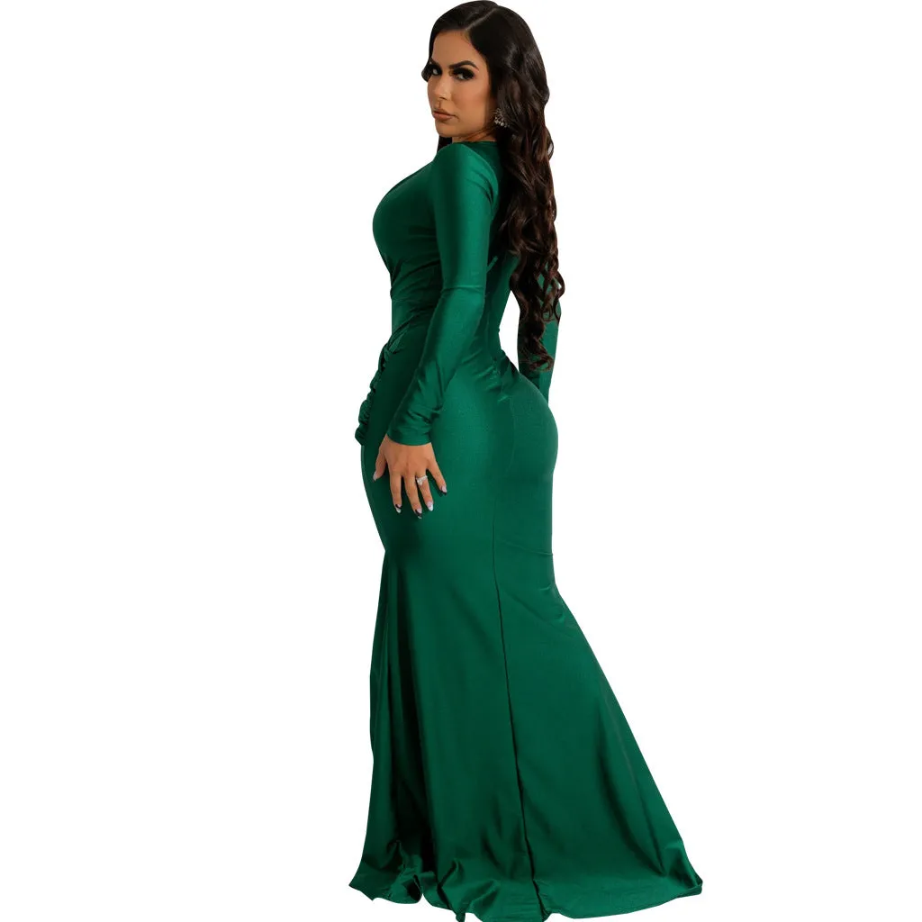 Chic Irregular Wrinkled Dress for Bold Nightclub Style
