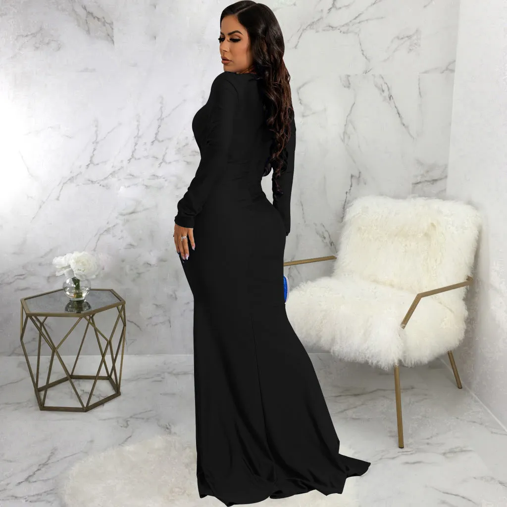 Chic Irregular Wrinkled Dress for Bold Nightclub Style