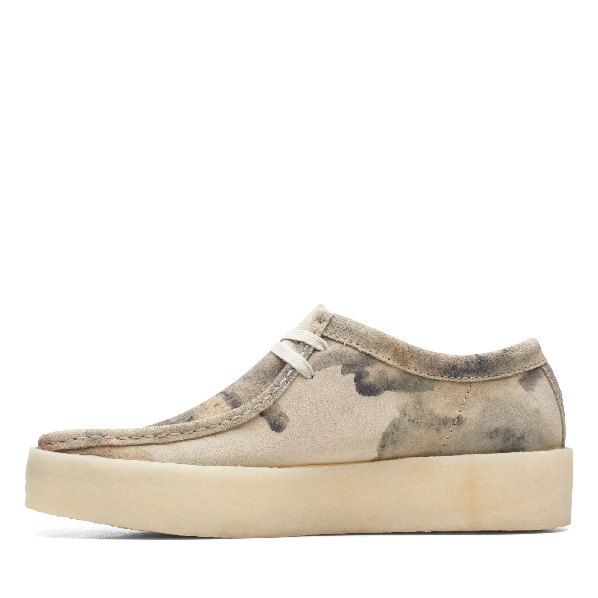 Clarks Mens Original Wallabee Shoes Off White Camo