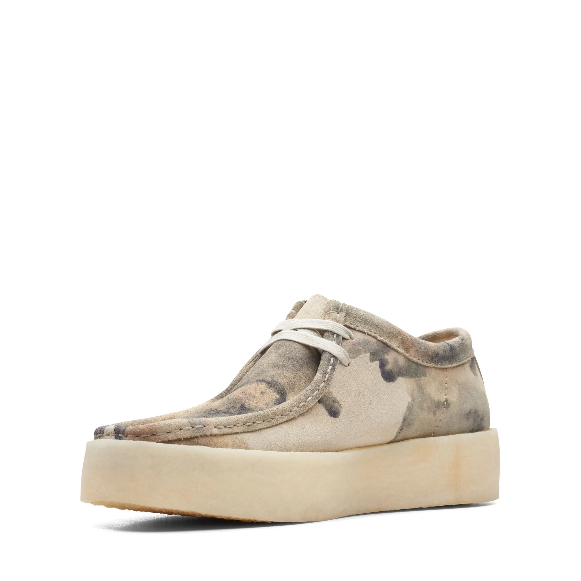 Clarks Mens Original Wallabee Shoes Off White Camo