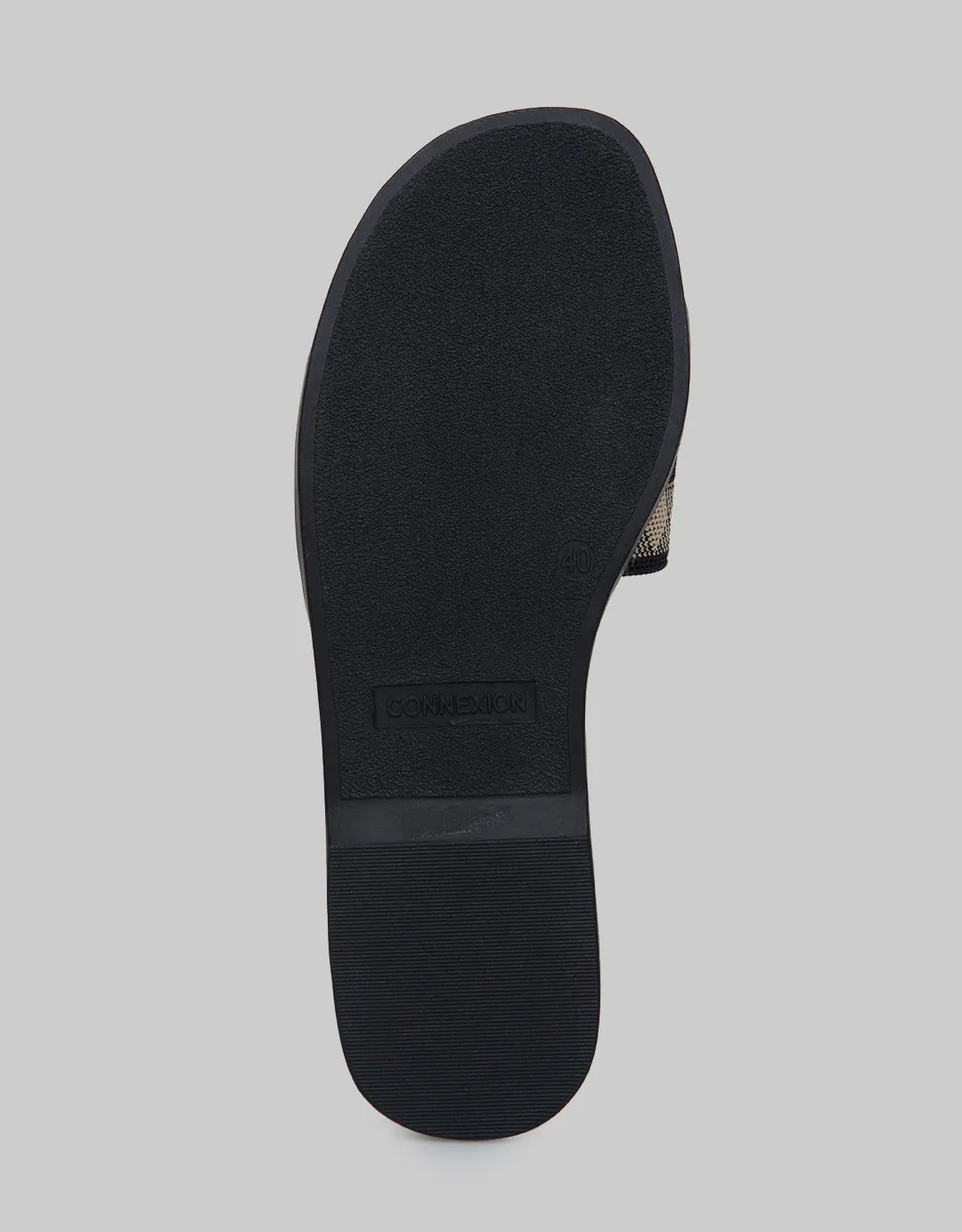 Connexion Slipper Sandals Motif Stripe
