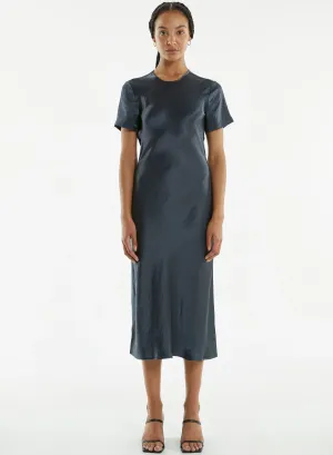 Crush Bias Tee Midi Dress - Gun Metal