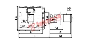 Cv Joint Inner Nissan Qashqai (06-14) X-Trail (07-18) Renault Koleos (08-)